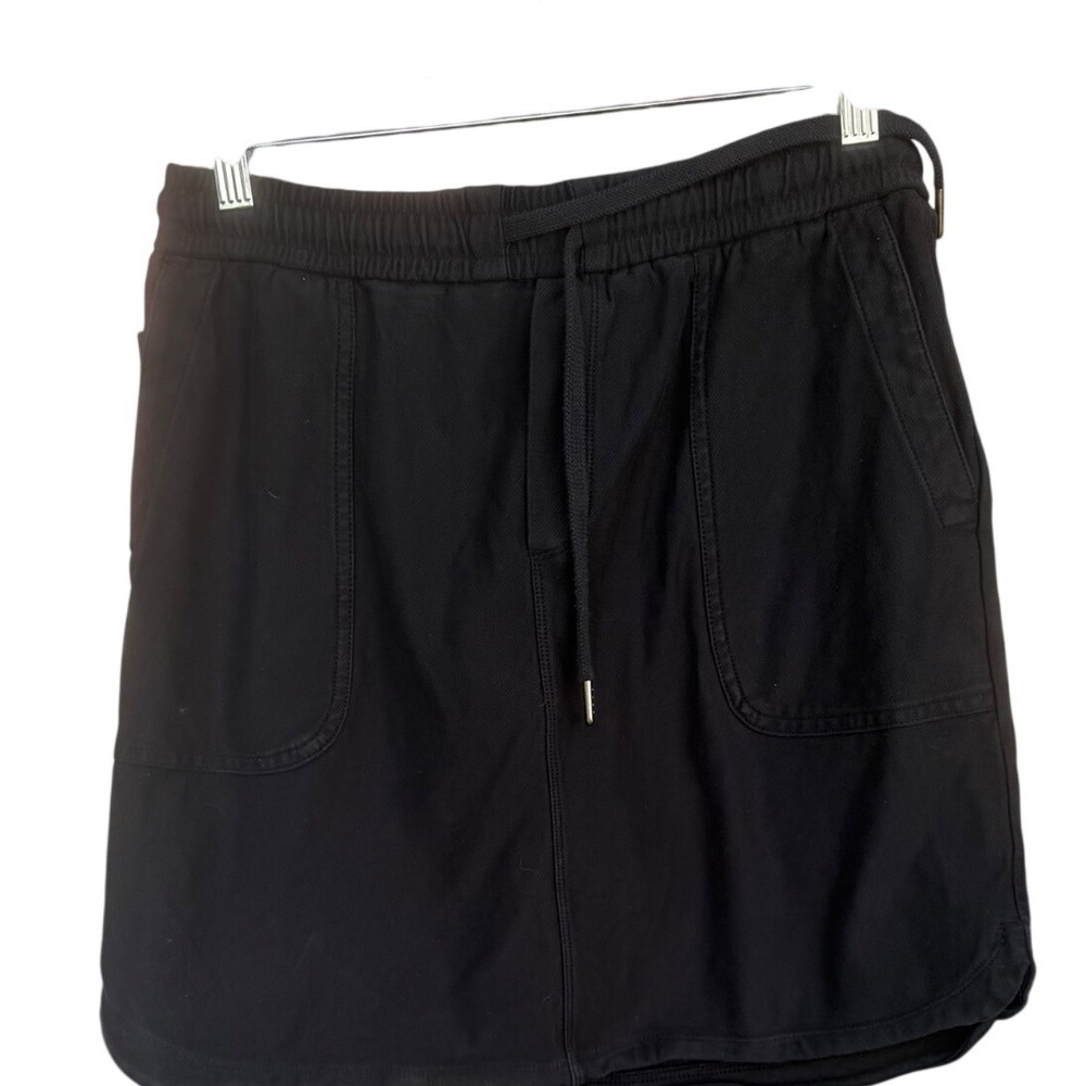 Athleta Womens Black Drawstring Elastic‎ Waist Mini Skirt Pockets Small SP